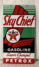 Sky Chief Gasoline Super Charged w/ Petrox Porcelain Sign