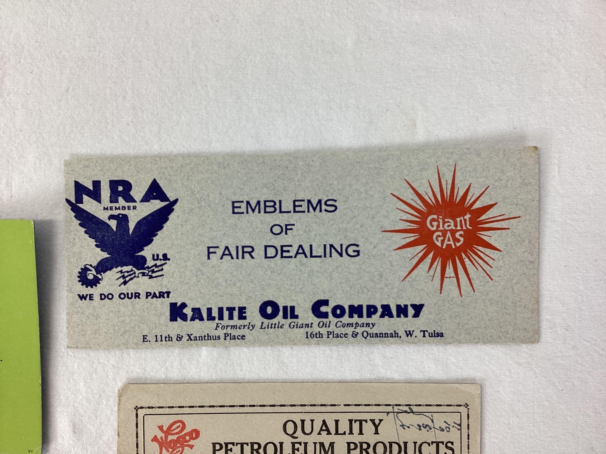 Early & Rare Tulsa and Sapulpa Oklahoma Oil Company Blotters