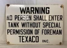 Texaco Porcelain Tank Farm Sign