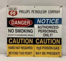Phillips 66 Danger, Caution & Notice Porcelain Sign