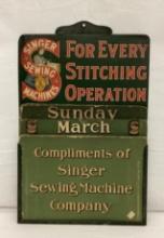1920's Singer Sewing Calendar Holder