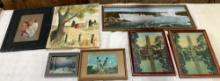 7 Assorted Prints, Paintings, Photographs