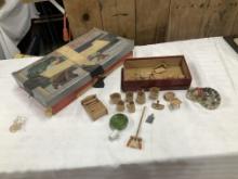 Vintage Erector Set & Old Wooden Dolhouse Toys