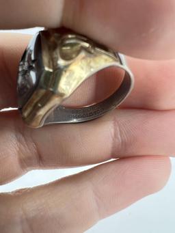 Sterling Silver Intaglio Spartan Ring