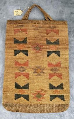 Antique Nez Perce Indian Woven Corn Husk Bag
