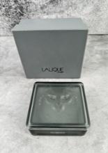 Lalique France Crystal Cat Box