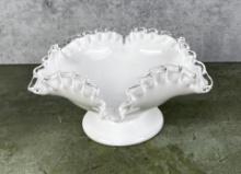 Fenton Glass Silver Crest Footed Dish