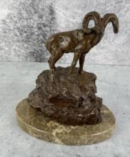 Charles M Russell Montana Bighorn Sheep Bronze