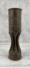 WW1 WWI Marne Trench Art Fluted Shell Vase