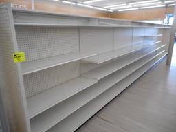 28 FT 2-SIDED WHITE SHELVING WITH NO END CAP (PRICED PER FOOT) 60 INCHES TA