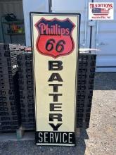 Phillips 66 Battery Service Sign 14x42