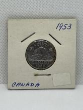 1953 Canadian 5 Cent Coin