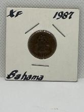 1987 Bahama 1 Cent Coin