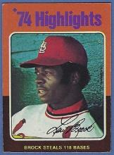 1975 Topps #2 Lou Brock HL St. Louis Cardinals