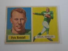 1957 TOPPS FOOTBALL #2 PETE RETZLAFF ROOKIE CARD EAGLES
