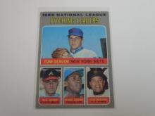 1970 TOPPS FOOTBALL #69 NATIONAL LG PITCHING LEADERS SEAVER NIEKRO JENKINS MARICHAL