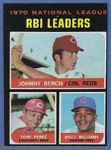 Sharp 1971 Topps #64 RBI Leaders Johnny Bench Tony Perez Billy Williams