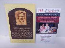 VERNON GOMEZ SIGNED AUTO HOF POSTCARDS JSA COA