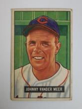 1951 BOWMAN BASEBALL #223 JOHNNY VANDER MEER CLEVELAND INDIANS