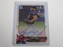 2018 BOWMAN CHROME LENNY TORRES AUTOGRAPHED ROOKIE CARD INDIANS