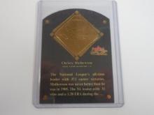 2002 FLEER FALL CLASSICS CHRISTY MATTHEWSON HOF DIE CUT PLAQUE #D 1466/1936