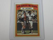 1972 TOPPS BASEBALL #422 THURMAN MUNSON IN ACTION NEW YORK YANKEES