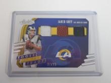 2020 ABSOLUTE JARED GOFF TOOLS OF THE TRADE JERSEY FOOTBALL RELIC RAMS #D 07/75