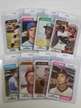 1974 TOPPS BASEBALL 8 CARD LOT VARIOUS CARDS