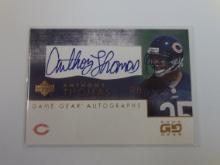 2001 UPPER DECK GAME GEAR ANTHONY THOMAS AUTOGRAPH ROOKIE CARD A-TRAIN