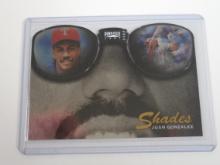 RARE 1997 PINNACLE JUAN GONZALEZ SHADES DIE CUT INSERT CARD