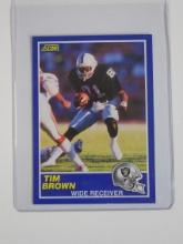 1989 SCORE FOOTBALL TIM BROWN ROOKIE CARD LOS ANGELES RAIDERS RC