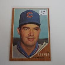 1962 TOPPS BASEBALL #191 JIM BREWER CHICAGO CUBS