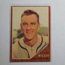1962 TOPPS BASEBALL #174 CARL WILLEY MILWAUKEE BRAVES