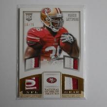 2013 NATIONAL TREASURES MARCUS LATTIMORE QUAD PATCH ROOKIE CARD #D 16/25 49ERS