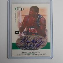 2001 SAGE HIT MICHAEL WRIGHT AUTOGRAPHED ROOKIE CARD ARIZONA