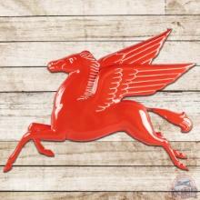 Mobil Pegasus Embossed 54" SS Porcelain Die Cut Sign