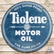 Pure Tiolene Motor Oil 25" DS Porcelain Sign w/ Arrow