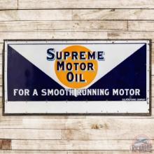 Incredible NOS Gulf Supreme Motor Oil "For a Smooth Running Motor" Two-Piece SS Porcelain Sign