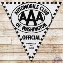 AAA Automobile Club of Washington Official Die Cut DS Porcelain Sign w/ Logo