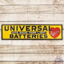 Universal Batteries Auto Radio Farm Light SS Tin Sign w/ Heart Logo