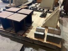 Lot: V Blocks, Angle Plates and Metal Lift Stands. See Photo