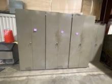 Large Cabinet w/ 3 Double Door Metal shop Cabinet openings, 108? X 26? X 84? (36? X 26? X 84? Ea.)