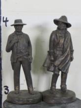 2 Vintage Western J.Large Statues Signed "Largo 1976" on Back (ONE$) WESTERN ART