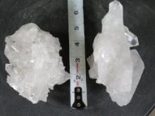 2 Beautiful Quartz Crystal Cluster Formation Specimens ROCKS&MINERALS
