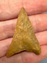 NICE 1 5/8" Yellow Jasper Levanna Point, Found in Dover, Delaware, Ex: Drapper Collection