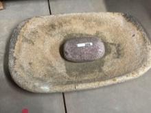 XL 18"x10 1/2" Stone Mortar with Mano, Southwestern US, Pick Up Only, Crack Noted