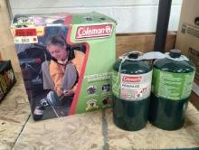 COLEMAN HEATER WITH 2 CANS OF PROPANE