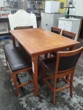 DINING ROOM TABLE WITH BENCH AND 4 CHAIRS
