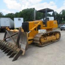 John Deere 750B Crawler Tractor w/Root Rake 6-Way Blade, OROPS Cab, Foot Pe