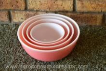 VINTAGE PINK PYREX MIXING BOWLS